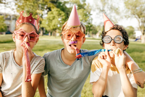 istock Kids having fun on birthday party 693323156