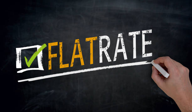 istock Flatrate is written by hand on blackboard 693323496