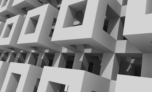 istock Rendering of 3D lattice. Abstract architectural geometric wallpaper, background. 693323850