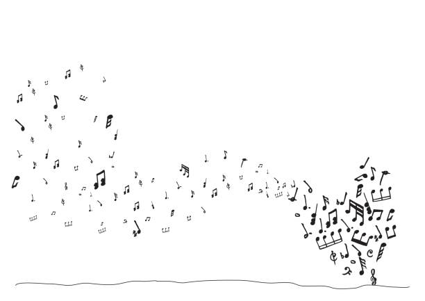 음악 주의 - musical note sheet music music opera stock illustrations