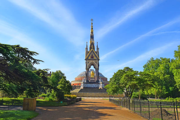 prince albert memorial, área de hyde park, londres, reino unido - hyde park fotografías e imágenes de stock