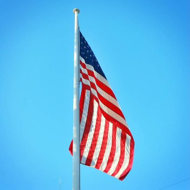 istock Closeup of American flag 693331638