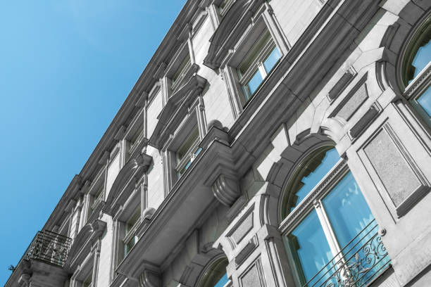 restored facade of old apartment building in Berlin