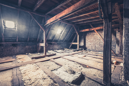 old garret, attic loft / roof construction