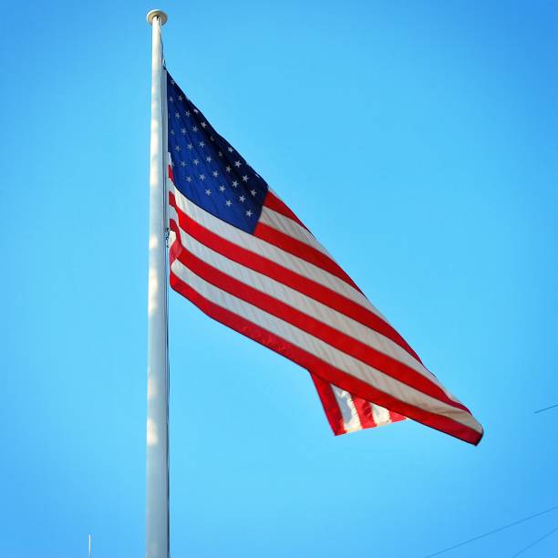 istock Closeup of American flag 693335734