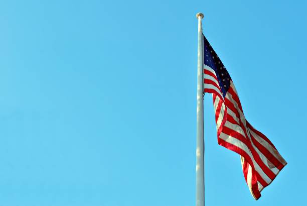 istock Closeup of American flag 693336318