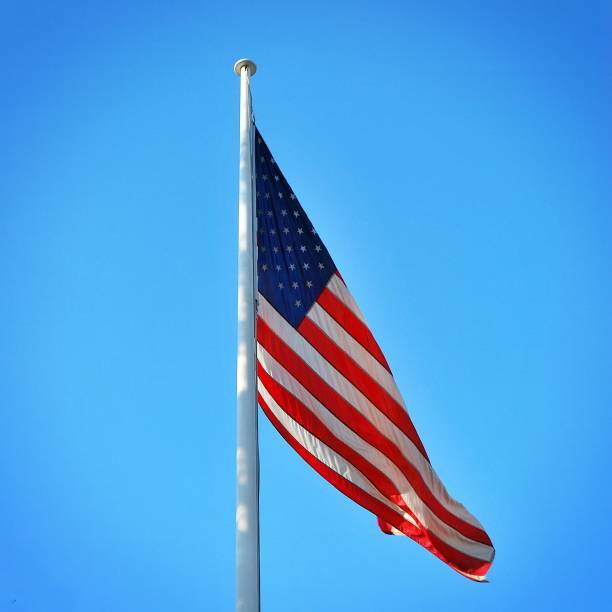 istock Closeup of American flag 693336628