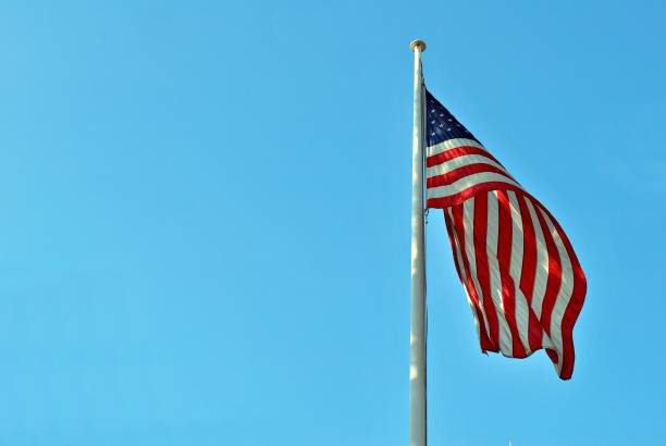 istock Closeup of American flag 693336666