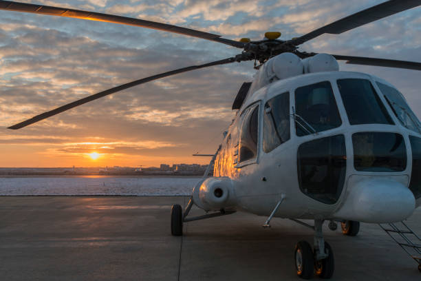 istock North Korean Mil Mi-17 Helicopter by the Sunset 693338968