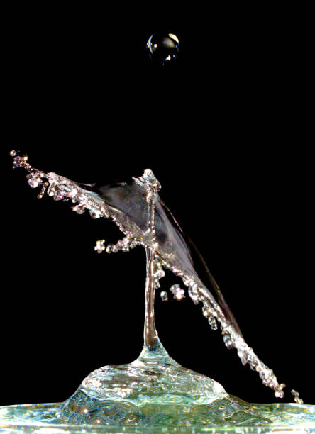 istock Colorful liquid splash isolated on black background 693339160