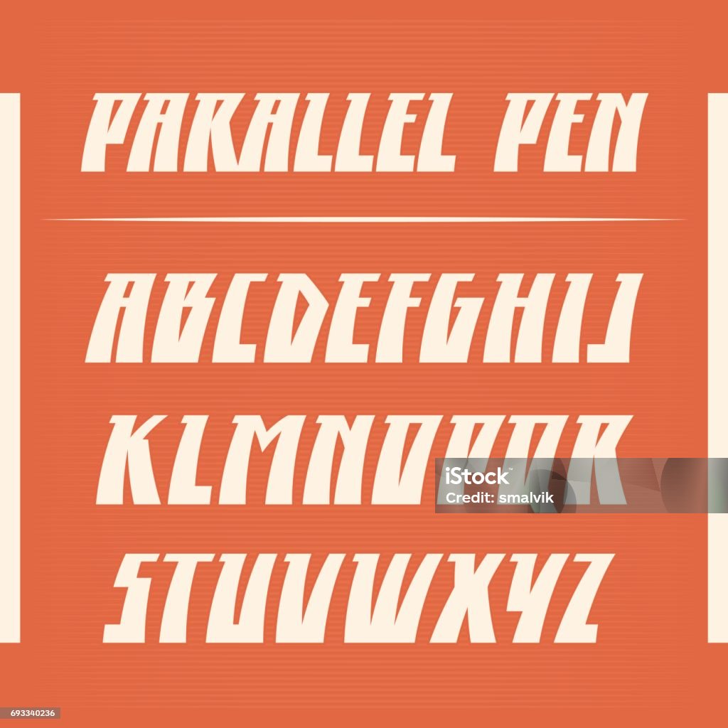 Parallel Font K Parallel Pen Vector Font Strong Alphabet Lettering Latin Letters Stock ...