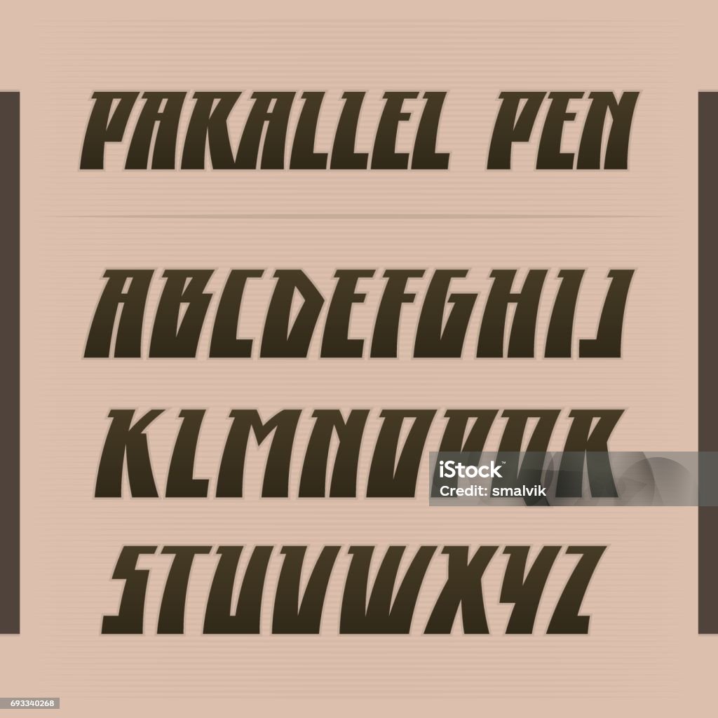 Parallel Font K Parallel Pen Vector Font Strong Alphabet Lettering Latin Letters Stock ...