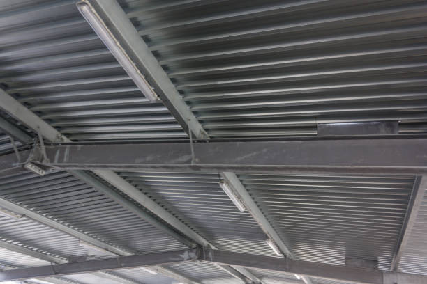 istock Parking structures, large metal roof.industry 693349026