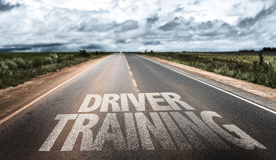 Driver Training written on the road