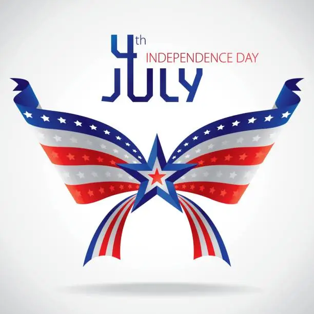 Vector illustration of American 4th July Butterfly