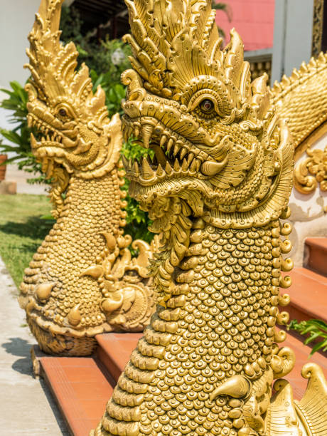 Dragons at Wat Chiang Man temple Chiang Mai Thailand