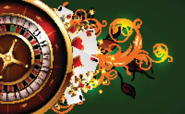 Vector illustration of Background on the theme of casino games