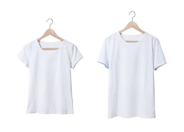 istock White T-shirt and coathanger - men/women 693372786