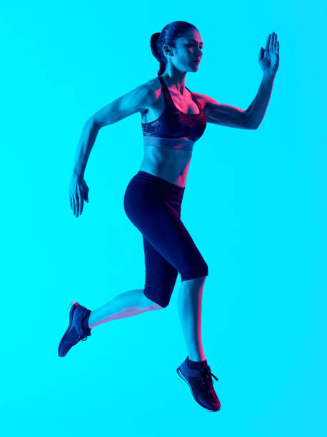 istock woman runner running   isolated 693372992