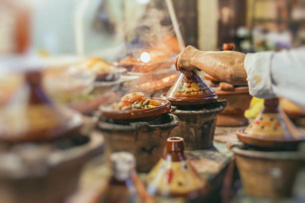 istock Selection of very colorful Moroccan tajines (traditional casserole dishes) 693373810
