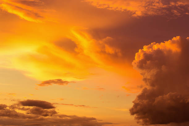 istock Colorful dramatic sky with cloud at sunset.Sky with sun background 693373890