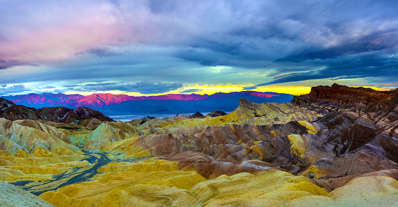 Sunrising over Bad Water Basin at Death Valley National Park in California