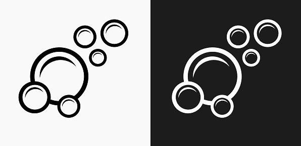 istock Bubbles Icon on Black and White Vector Backgrounds 693382792