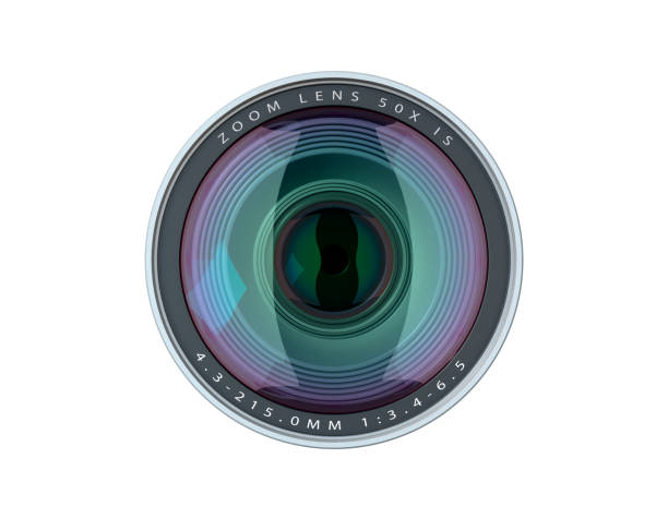 camera lens - lens camera aperture isolated imagens e fotografias de stock