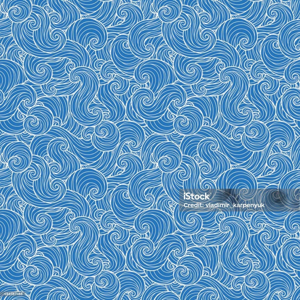 Wave Pattern Fill Seamless Abstract Handdrawn Waves Pattern Stock Illustration - Download ...