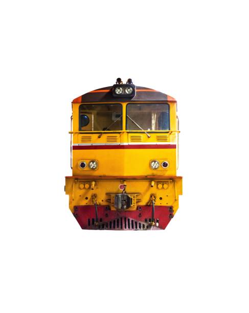 istock Old fashioned Yellow Train Isolated On White Background 693391000