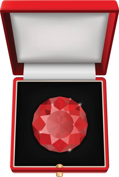 ilustrações, clipart, desenhos animados e ícones de rubi na caixa de joias de presente. - diamond gem sapphire ruby