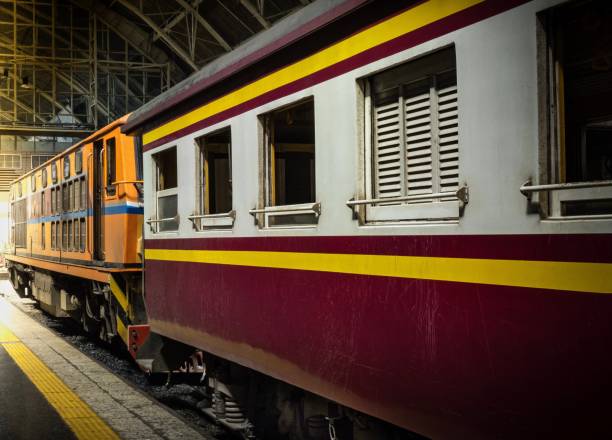 istock Red Trains Ready To Leave At The Platform 693400748