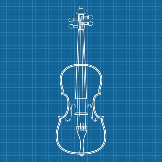 vioin-symbol. bauplan hintergrund. - geige grafiken stock-grafiken, -clipart, -cartoons und -symbole