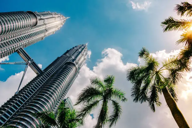 KLCC towers in a beautiful sunny day