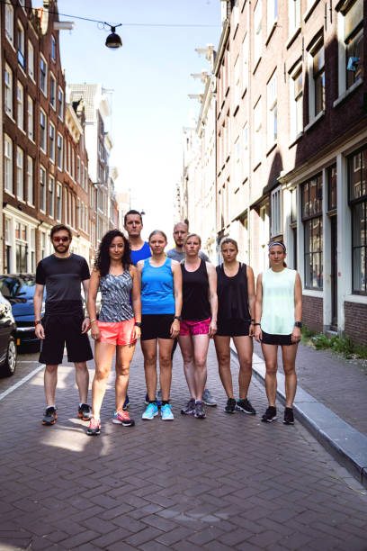 istock Urban runners crew training in the city 693413180