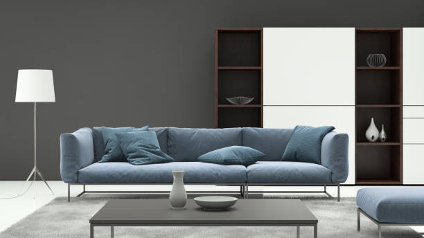 istock Minimalist modern interior living room with sofa 693422070