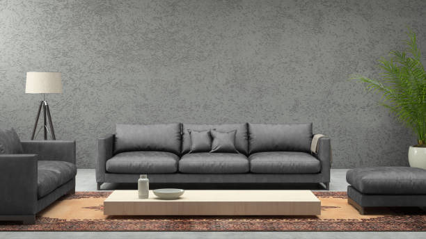 istock Minimalist modern interior living room with sofa 693422074