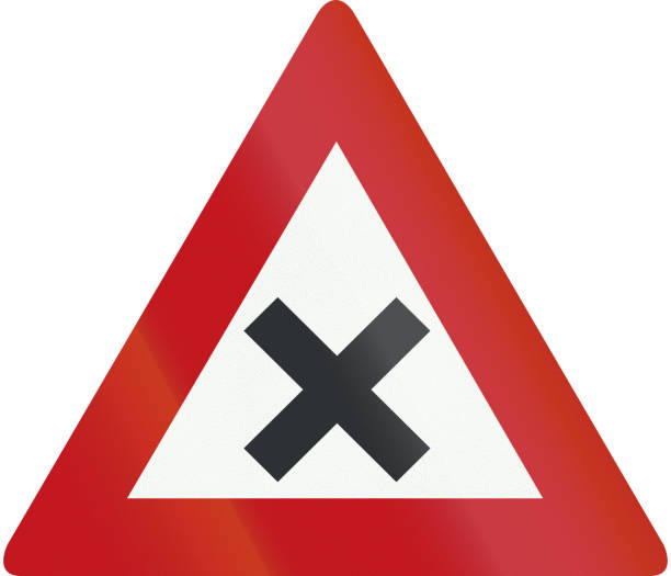 istock Netherlands road sign J8 - Dangerous crossing 693423374