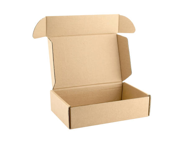 istock closeup empty carton box open isolated on white background 693426262