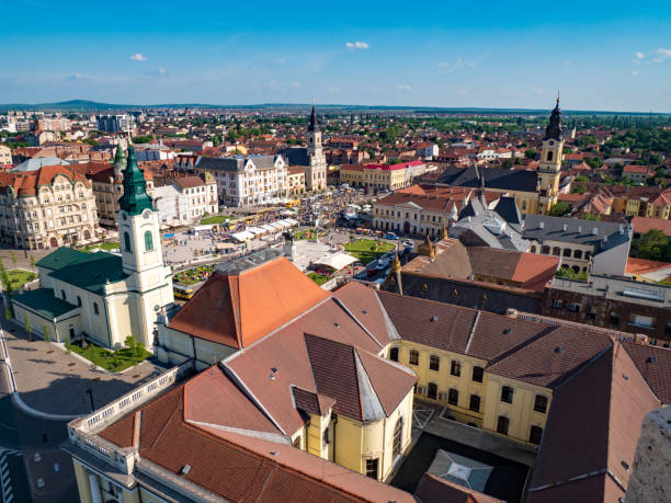 istock Oradea city center from above aerial view 693436140