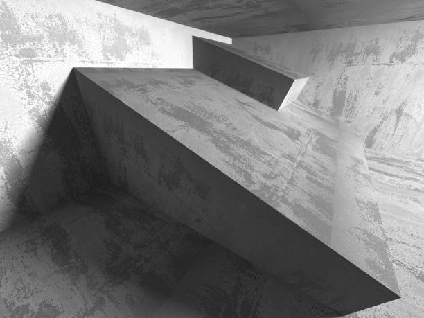istock Dark basement empty room interior. Concrete walls 693436774