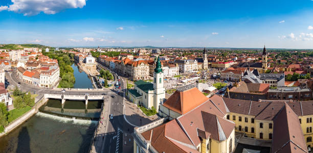 Oradea city panorama stock photo