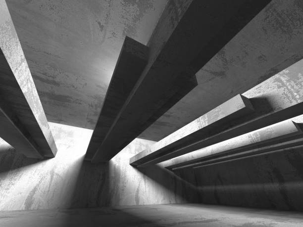 istock Dark basement empty room interior. Concrete walls 693439908