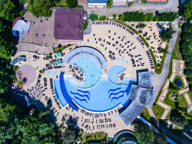 istock Felix Baths thermal pool, Romania, aerial view 693442804
