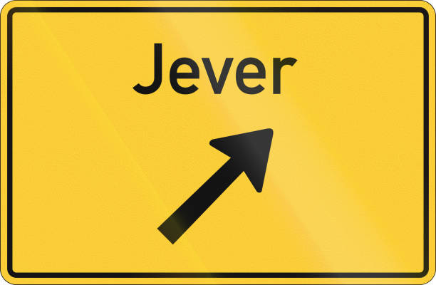istock German information road sign: Exit to the town of Jever ahead 693443000