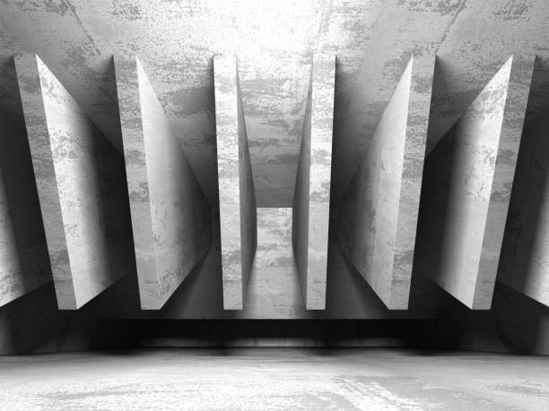istock Dark basement empty room interior. Concrete walls 693450410