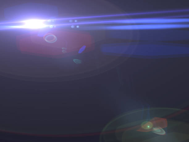 istock Lens flare effect on dark background. Digital illustration. 693451480