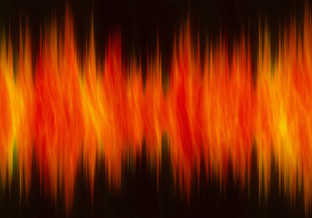 fire wave form background - sound wave flash imagens e fotografias de stock
