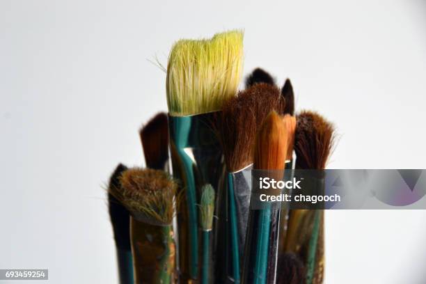 Composition Of Art Brushes Stock Photo - Download Image Now - Horizontal, No People, Photography