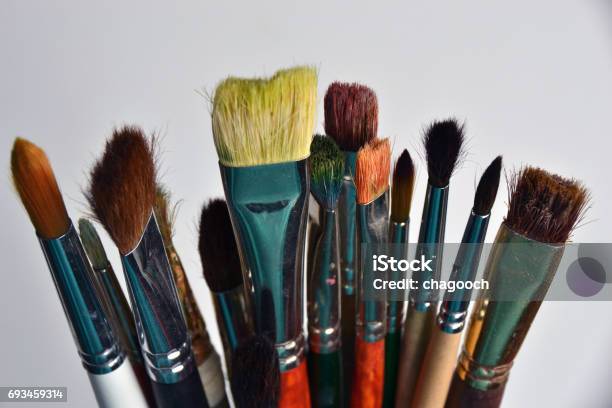 Composition Of Art Brushes Stock Photo - Download Image Now - Horizontal, No People, Photography